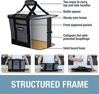 Leakproof Collapsible Insulated Bag Soft Sided Portable Grocery 50 Can Cooler Bag