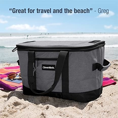 Leakproof Collapsible Insulated Bag Soft Sided Portable Grocery 50 Can Cooler Bag