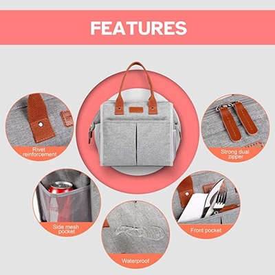 Insulated Soft Sided Lunch Cooler Tote Bags Reusable Lunch Containers