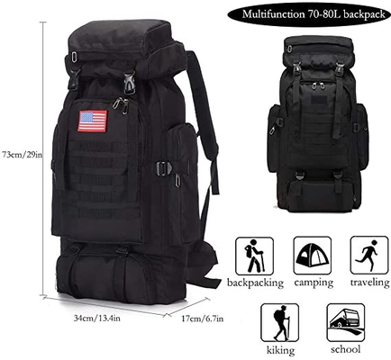 70l Camping Hiking Backpack Molle Rucksack Waterproof Travel Daypack