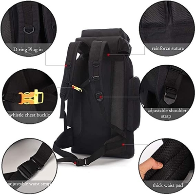 70l Camping Hiking Backpack Molle Rucksack Waterproof Travel Daypack