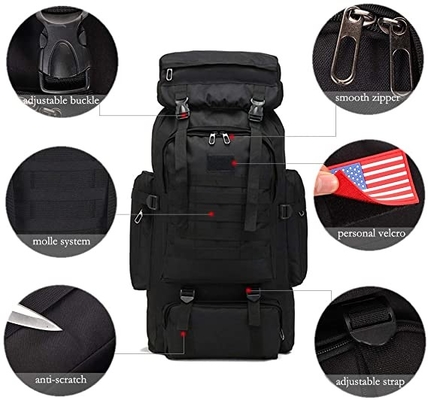 70l Camping Hiking Backpack Molle Rucksack Waterproof Travel Daypack