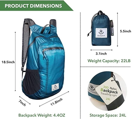 Hiking Daypack Lightweight Packable Backpack Water Resistant 70L Oxford Material