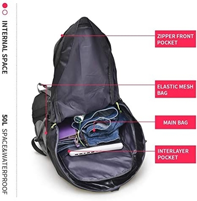 50l Lightweight Water Resistant Hiking Backpack For Climbing Camping Touring