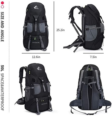 50l Lightweight Water Resistant Hiking Backpack For Climbing Camping Touring