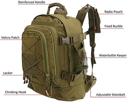 Expandable 60l Tactical Military Camping Backpack Oxford Material