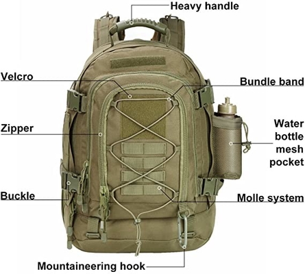 Expandable 60l Tactical Military Camping Backpack Oxford Material
