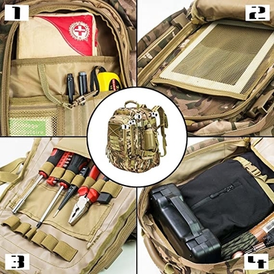 Expandable 60l Tactical Military Camping Backpack Oxford Material