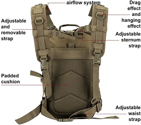 ODM Military Tactical Backpack LHiking Rucksack 30l Bug Out Bag