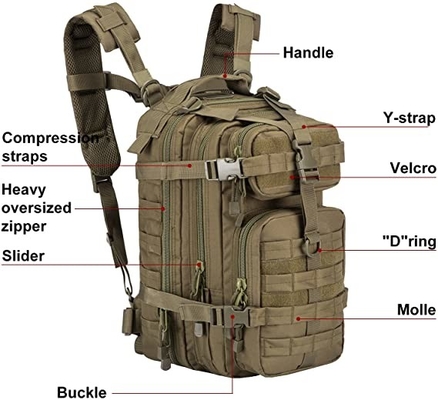 ODM Military Tactical Backpack LHiking Rucksack 30l Bug Out Bag