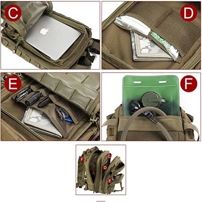 ODM Military Tactical Backpack LHiking Rucksack 30l Bug Out Bag