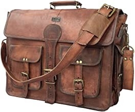 400g 14 Inch Vintage Handmade Leather Messenger Bag For Laptop Briefcase