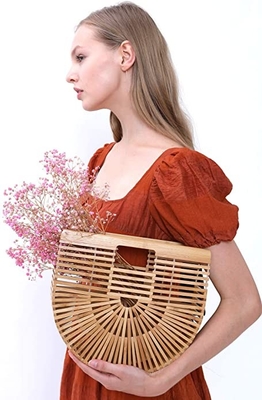 OEM Womens Bamboo Handbag Handmade Quilted Tote Bags